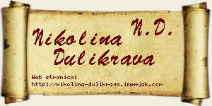 Nikolina Dulikrava vizit kartica